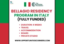Bellagio Center Residency Program 2027 in Italy (Fully Funded) Bellagio Center Residency Program 2027