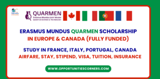 Erasmus Mundus QUARMEN Scholarship 2025