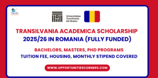 Transilvania Academica Scholarship 2025