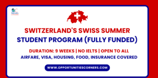 Switzerland's Swiss Summer Student Program