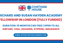 Richard & Susan Hayden Fellowship 2026