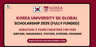 Korea University SK Global Scholarship 2025
