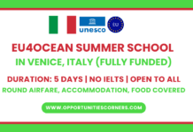 EU4Ocean Summer School 2026 in Italy