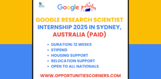 Google Research Scientist Internship 2025 in Australia