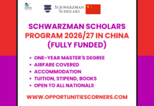 Schwarzman Scholars Program 2026/27 in China (Fully Funded) Schwarzman Scholars Program 2026/27