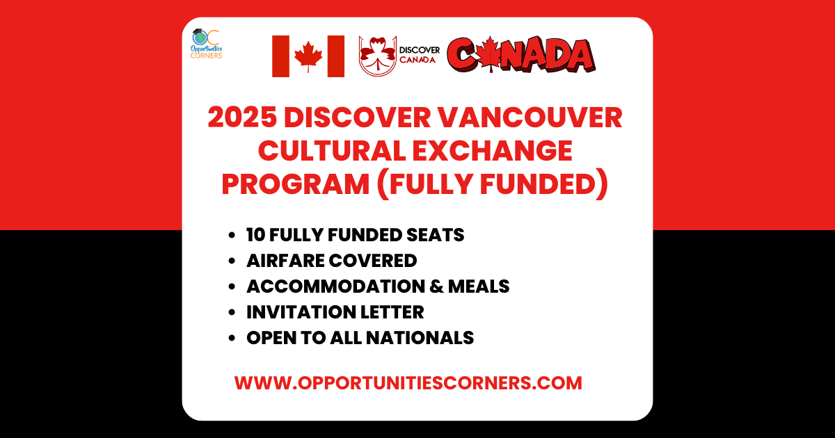 2025 Discover Vancouver Cultural Exchange Program (Fully Funded)