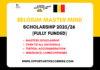 Belgium Master Mind Scholarship 2025/26