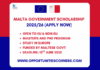 Malta Government Endeavour Scholarship