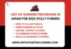List of Summer Programs in Japan 2026