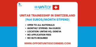 UNITAR Traineeship 2025 in Switzerland