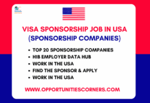 Visa Sponsorship Job in USA For 2025/26 (Sponsorship Companies) Visa Sponsorship Job in USA