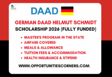 DAAD Helmut Schmidt Scholarship 2027 in Germany
