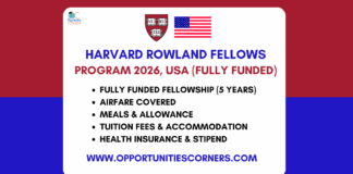 Harvard Rowland Fellows Program 2026