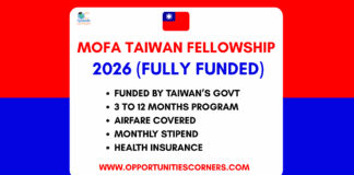 MOFA Taiwan Fellowship 2026