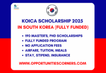 KOICA Scholarship 2025 in South Korea (Fully Funded) KOICA Scholarship 2025