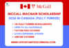 McCall MacBain Scholarship 2026