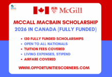 McCall MacBain Scholarship 2026 in Canada (Fully Funded) McCall MacBain Scholarship 2026