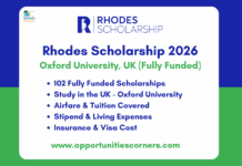 Rhodes Scholarship 2027 at the University of Oxford