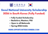 Seoul National University Scholarship 2026