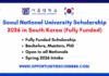 Seoul National University Scholarship 2026