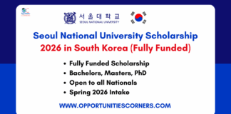Seoul National University Scholarship 2026