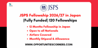 JSPS Fellowship 2026/27 in Japan