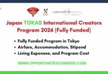 Japan TOKAS International Creators Program 2027 (Fully Funded) Japan TOKAS International Creators Program 2027