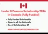 Lester B Pearson Scholarship 2026 in Canada