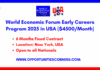 World Economic Forum Early Careers Program 2025 in USA