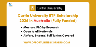 Curtin University RTP Scholarship 2026