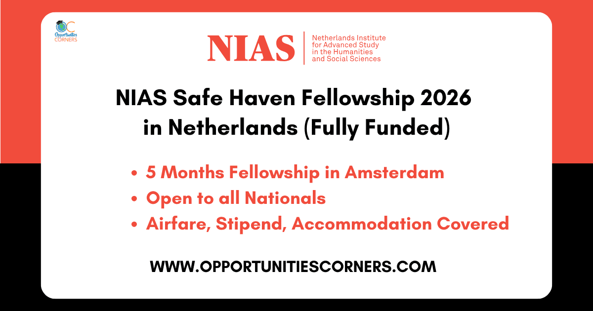 NIAS Safe Haven Fellowship 2026 in Netherlands (Fully Funded) NIAS Safe Haven Fellowship 2026