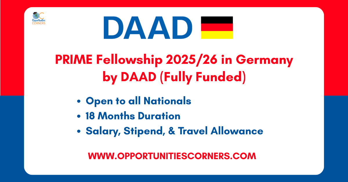 PRIME Fellowship 2025/26 in Germany by DAAD (Fully Funded)