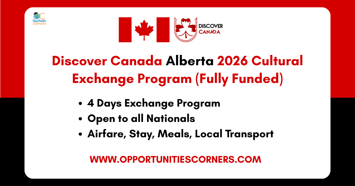 Discover Canada Alberta 2026 Cultural Exchange Program (Fully Funded)