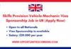 Skills Provision Vehicle Mechanic Visa Sponsorship Job 2025