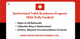 Switzerland TaDA Residence Program 2026