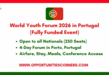 World Youth Forum 2026 in Portugal (Fully Funded Event) World Youth Forum 2026 in Portugal