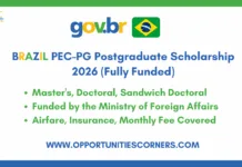 Brazil PEC-PG Postgraduate Scholarship 2026 (Fully Funded) Brazil PEC-PG Postgraduate Scholarship 2026
