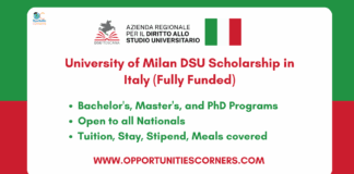 University of Milan DSU Scholarship
