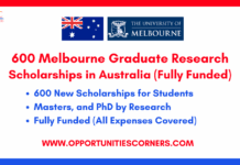 600 University of Melbourne Graduate Research Scholarships 2026 (Fully Funded) 600 University of Melbourne Graduate Research Scholarships 2026