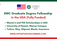 EWC Graduate Degree Fellowship 2026 in USA (Fully Funded) EWC Graduate Degree Fellowship 2026