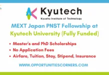 MEXT Japan PNST Fellowship 2026 at Kyutech (Fully Funded) MEXT Japan PNST Fellowship 2026
