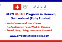 CERN QUEST Program 2025/26 in Switzerland (Fully Funded) CERN QUEST Program