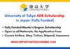 University of Tokyo ADB Scholarship 2026