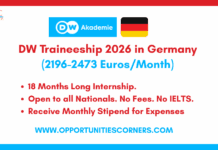 DW Traineeship 2026 in Germany (2196-2473 Euros/Month) DW Traineeship 2026