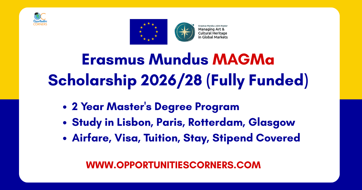 Erasmus Mundus MAGMa Scholarship 2026/28 (Fully Funded)