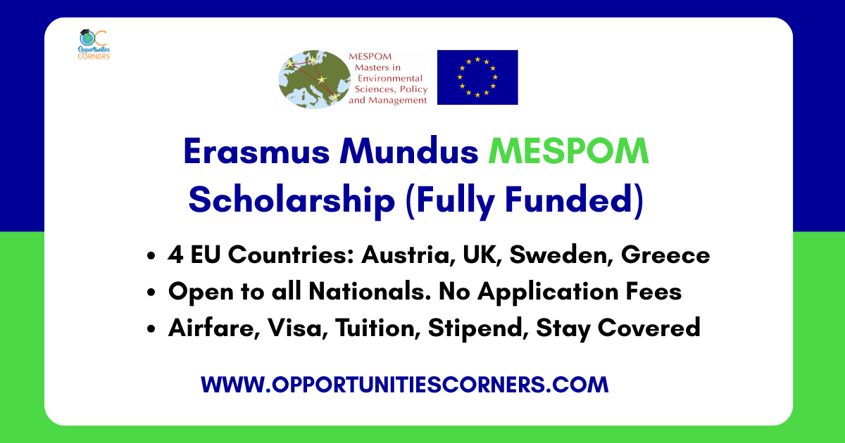 Erasmus Mundus MESPOM Scholarship 2026/28 (Fully Funded)