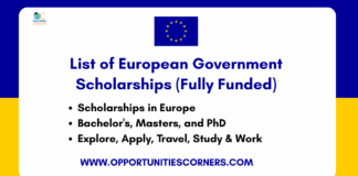 List of European Government Scholarships