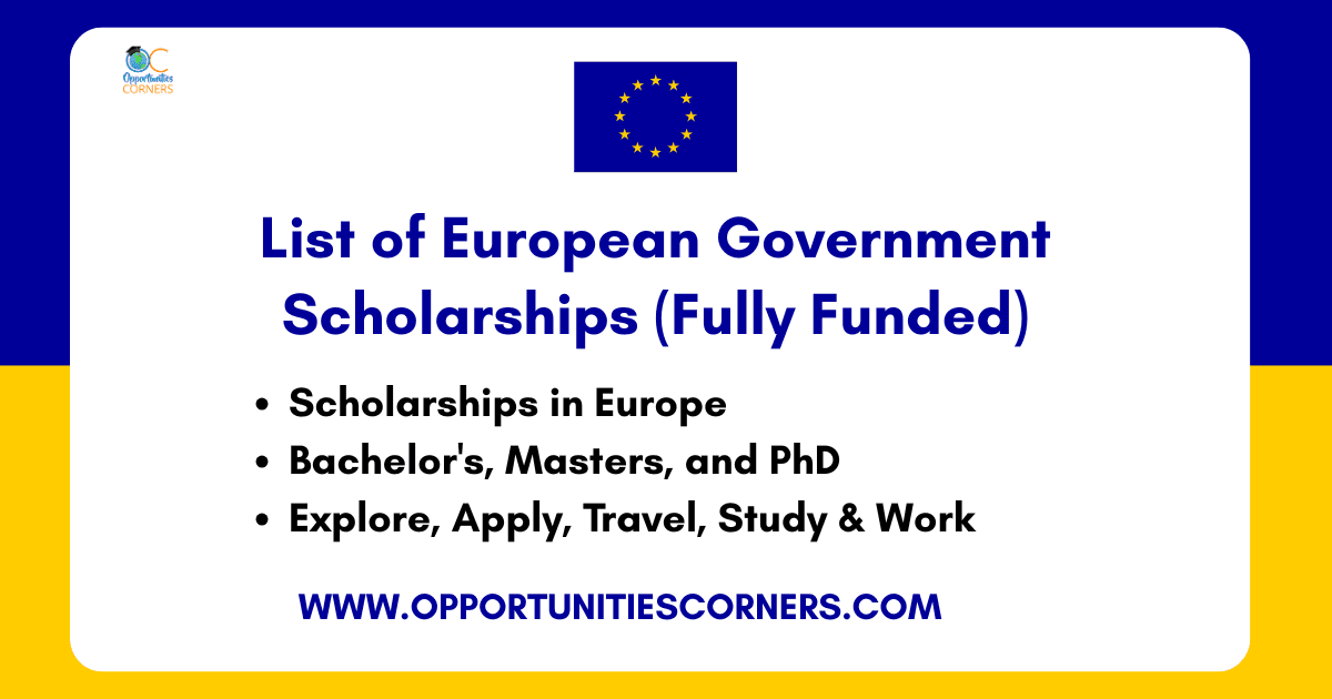 List of European Government Scholarships 2026/27 (Fully Funded)