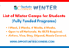 List of Winter Camps in 2026