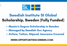Swedish Institute SI Global Scholarship 2026 (Fully Funded) Swedish Institute SI Global Scholarship